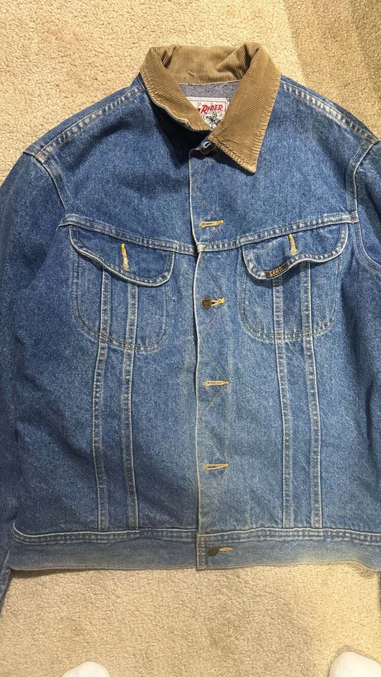 Vintage Lee Storm Rider Blanket-Lined Denim Trucker Jacket